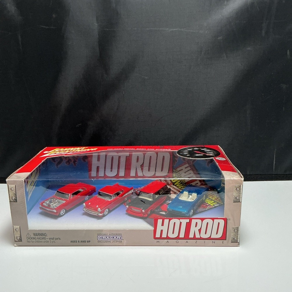 Vintage Johnny Lightning Hot Rod Magazine 4-Car Set #247-07 Never Opened